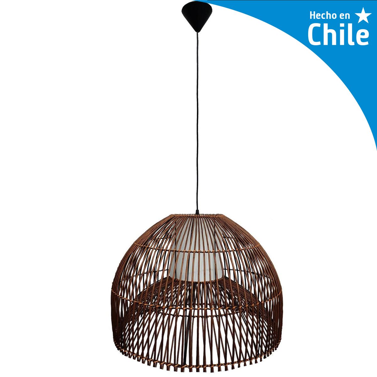 Lámpara Techo Campana II Mimbre Café, marca DECO MIMBRE - Foto Principal