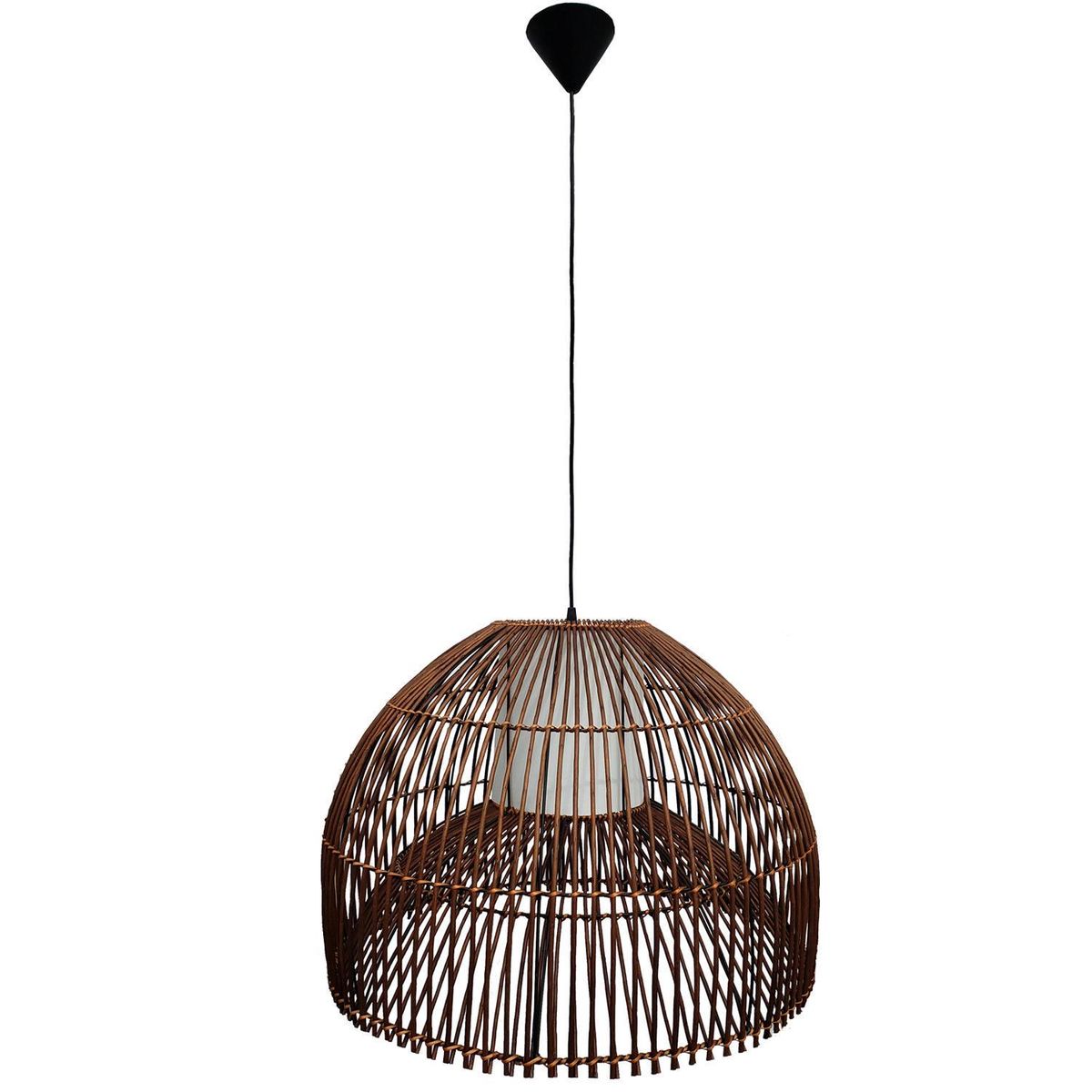 DECO MIMBRE - Lámpara Techo Campana II Mimbre Café