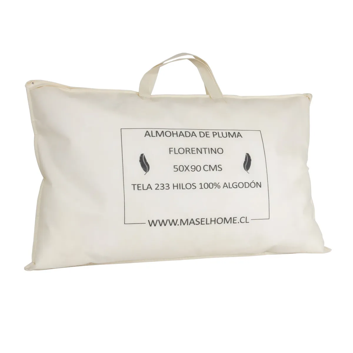 MASEL - Almohada de Plumas para Dormir 50x90 cm