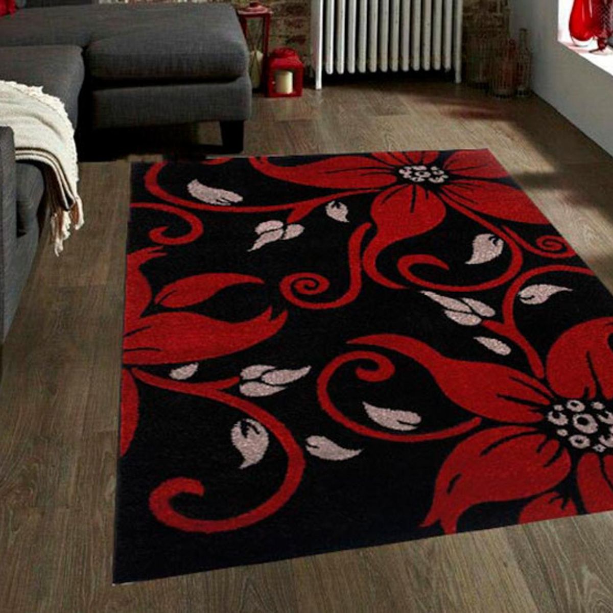 IDETEX - Alfombra Carved 150x200 cm Polipropileno Negro
