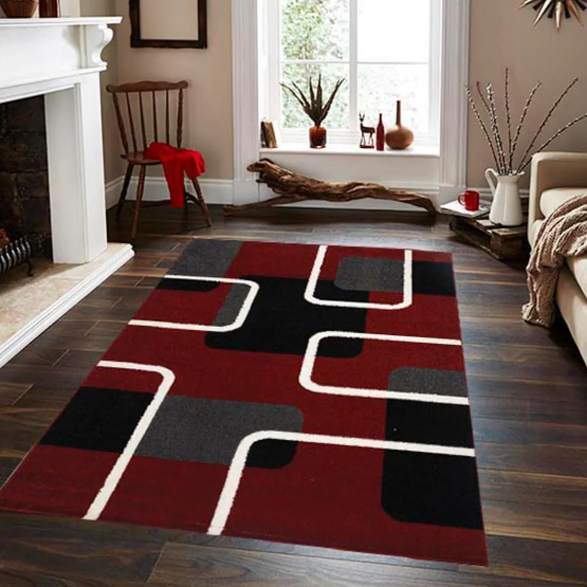 IDETEX - Alfombra Carved 150x200 cm Polipropileno Rojo