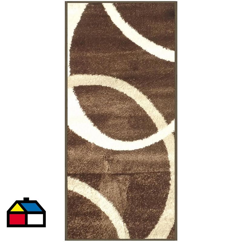 IDETEX - Bajada de Cama Ondas 50x100 cm Polipropileno Café
