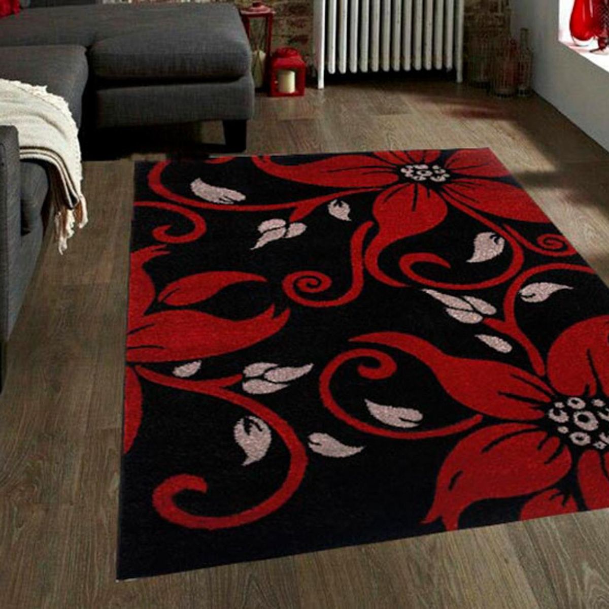IDETEX - Alfombra Carved 170x230 cm Polipropileno Negro