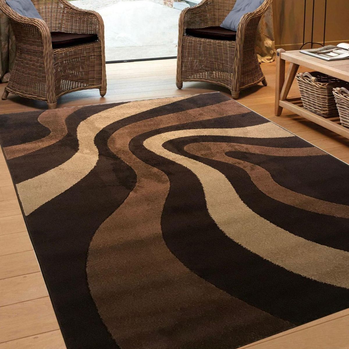 IDETEX - Alfombra Carved 170x230 cm Polipropileno Café