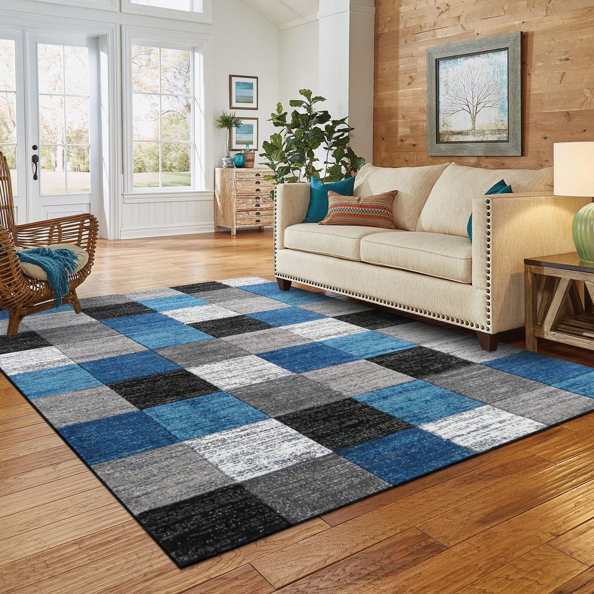 IDETEX - Alfombra Carved 150x200 cm Polipropileno Azul