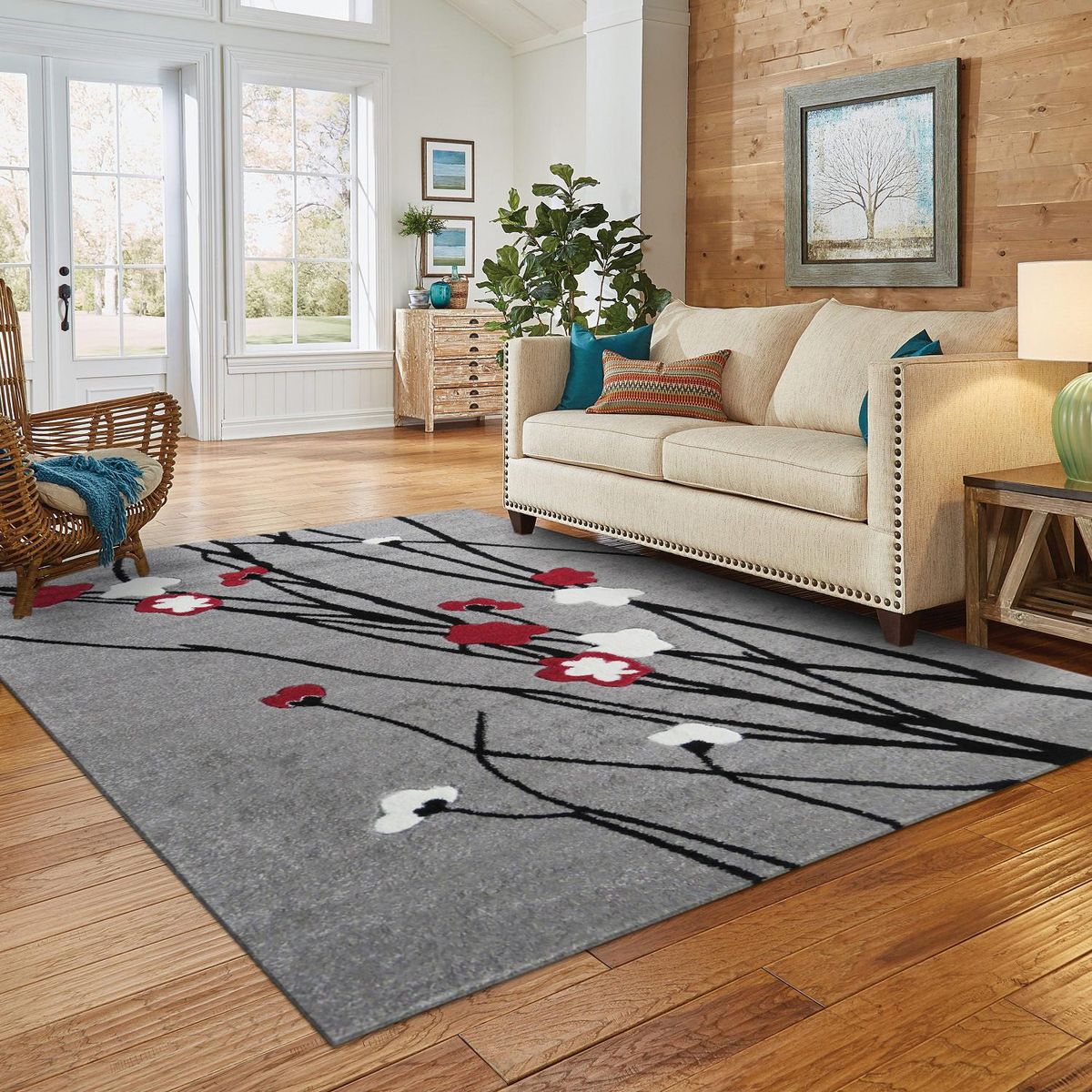 IDETEX - Alfombra Carved 150x200 cm Polipropileno Rojo