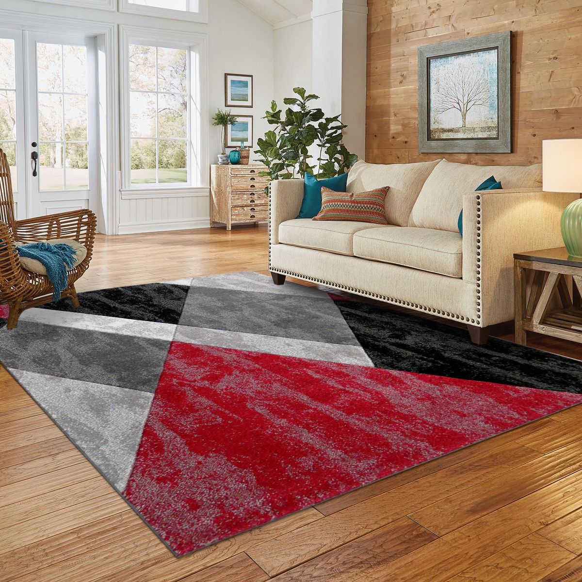 IDETEX - Alfombra Carved 150x200 cm Polipropileno Rojo