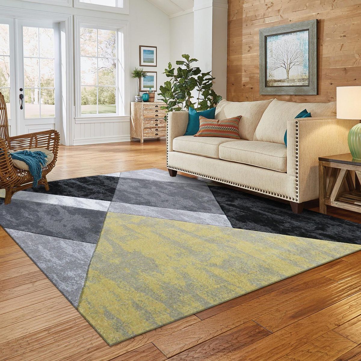 IDETEX - Alfombra Carved 150x200 cm Polipropileno Amarillo