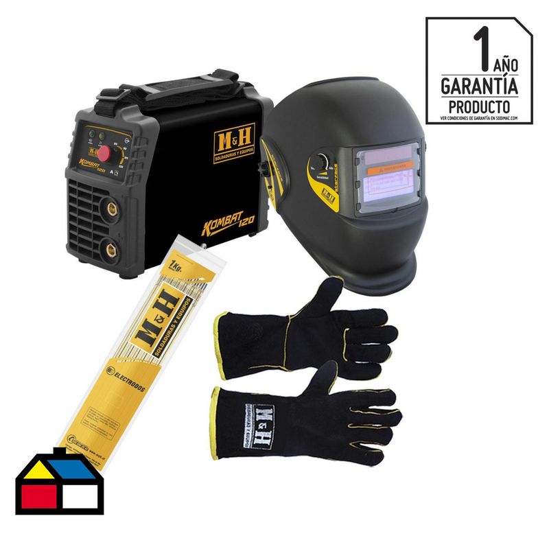 M & H - Soldadora arco manual 120 A + accesorios