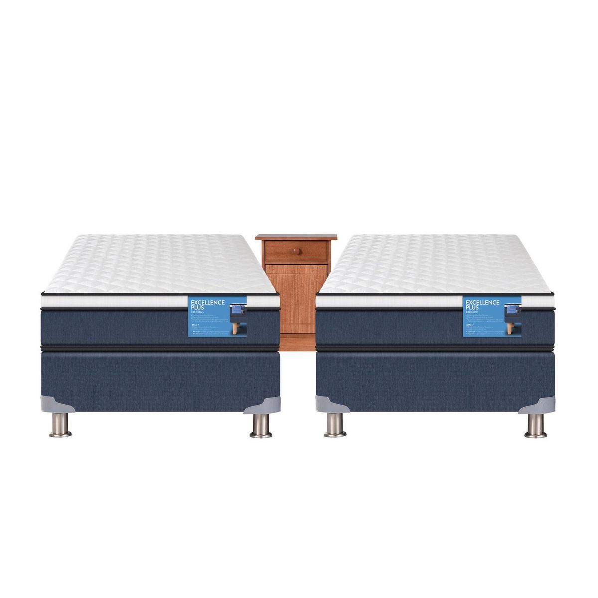 CIC - Cama Europea Duplex Excellence Plus 1 Plaza + Velador Gales