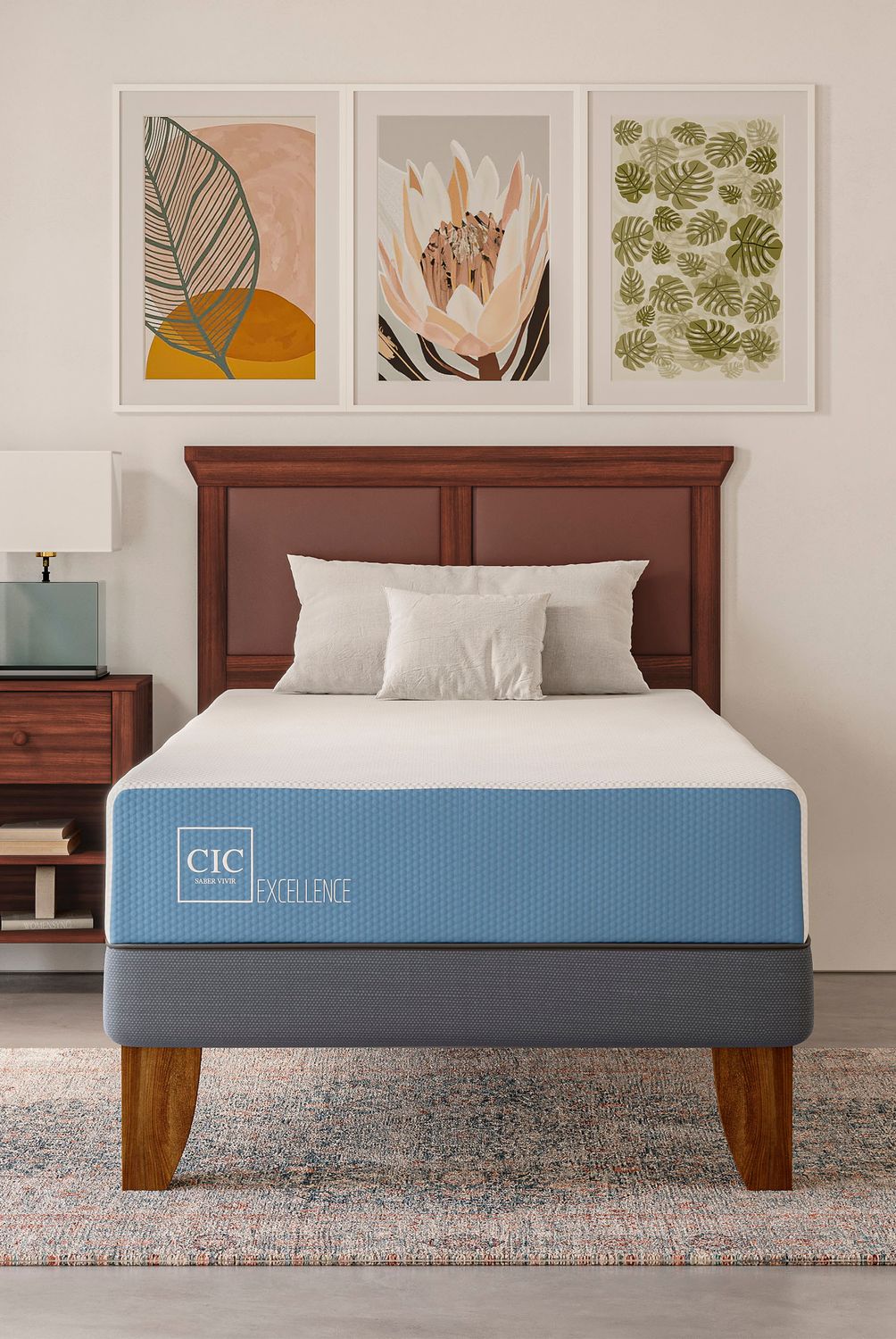 CIC - Cama 1.5 Plazas Europea Excellence Gris