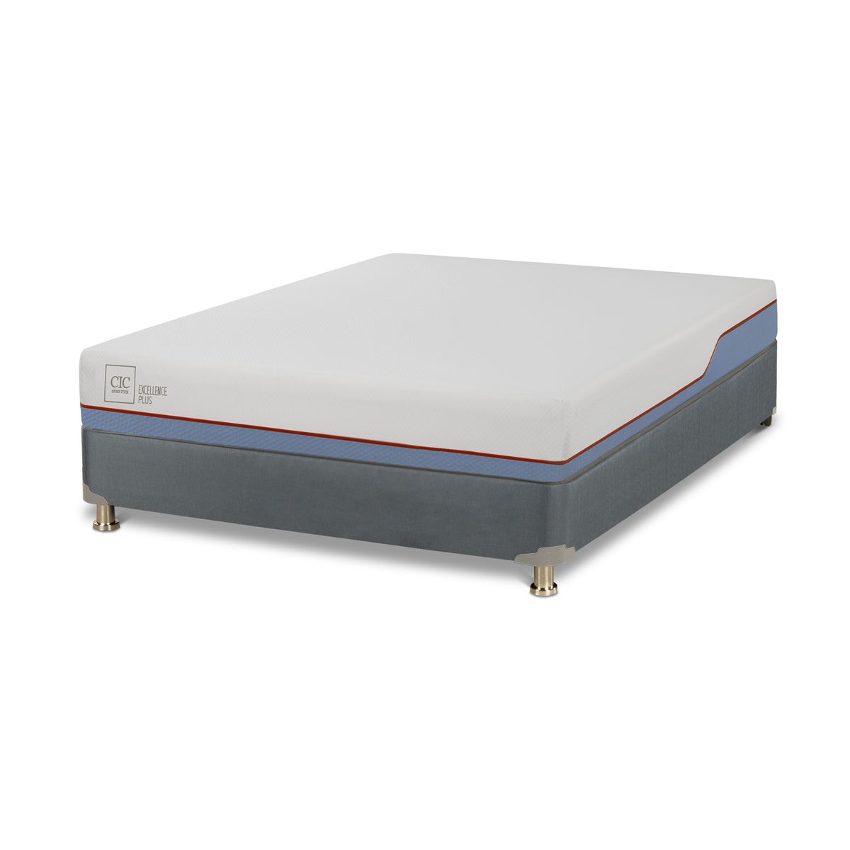 CIC - Cama 2 plazas Americana Excellence Plus Base Normal Gris