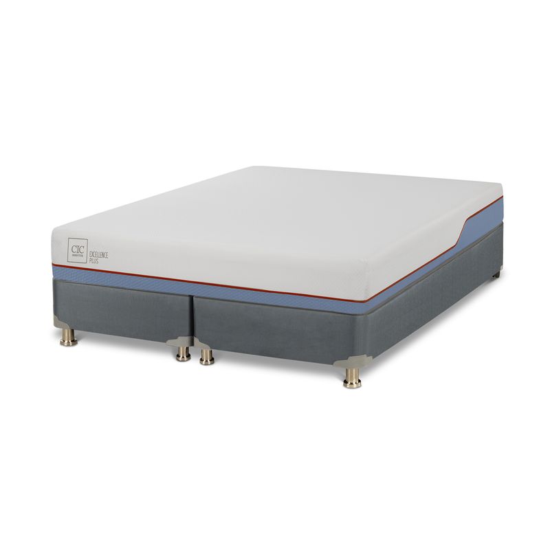 CIC - Cama Americana Excellence Plus Base Dividida 2 plazas Gris