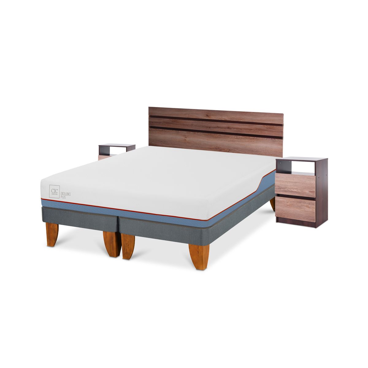 CIC - Cama Europea Excellence Plus 2 plazas BD + muebles