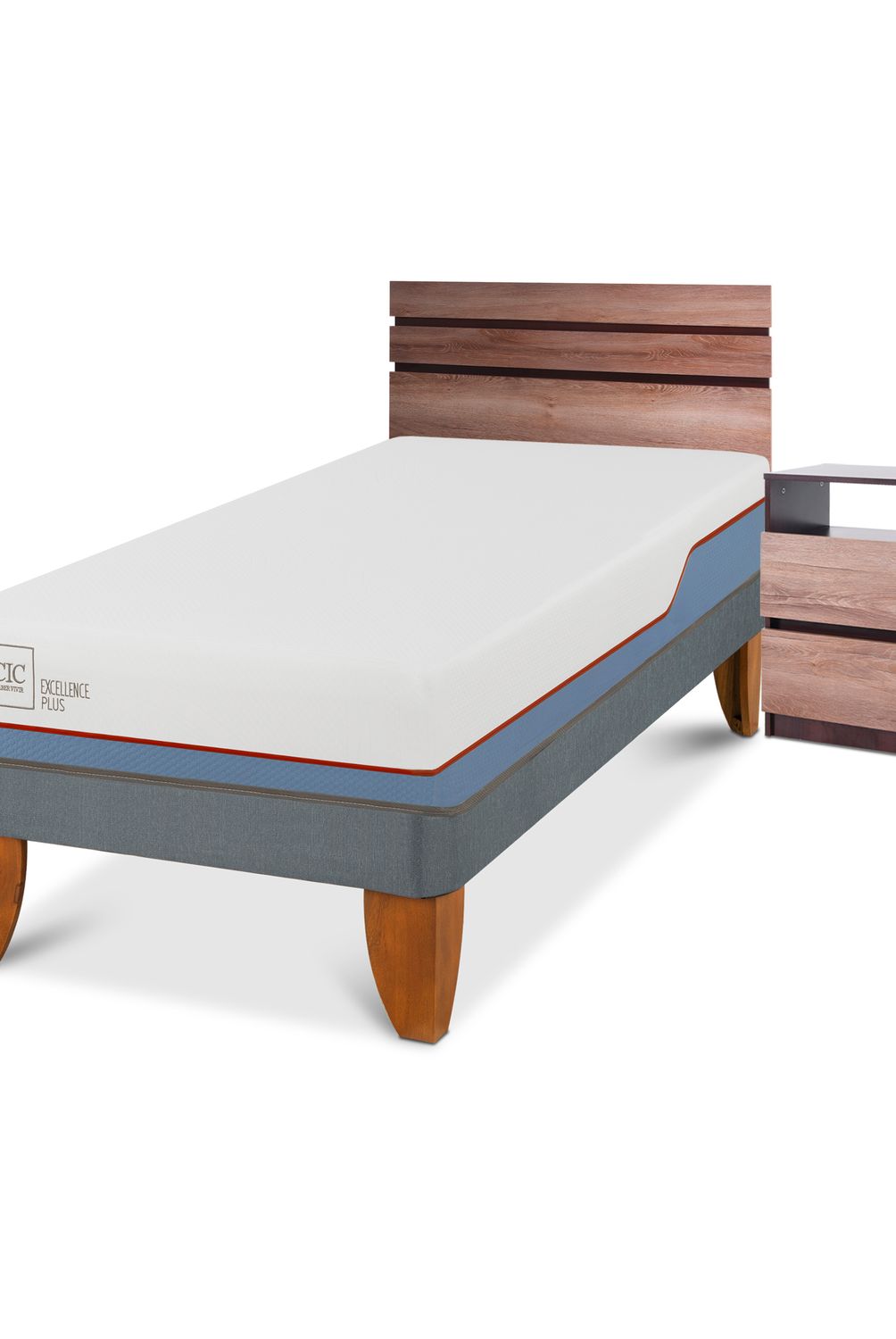 CIC - Cama Europea Excellence Plus 1 plaza + muebles
