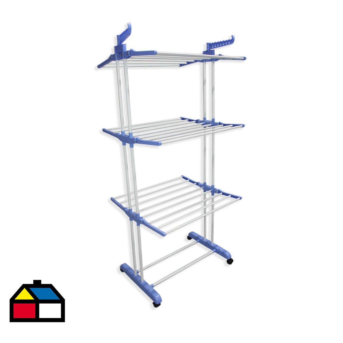 VINCENZI - Tendedero de Ropa 3 Niveles Plegable Acero 170x64x76 cm Blanco