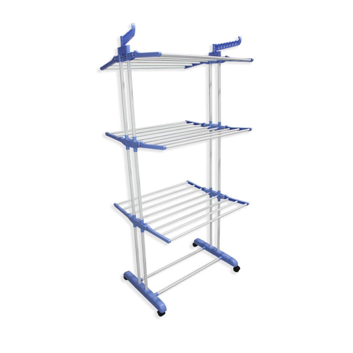 VINCENZI - Tendedero de Ropa 3 Niveles Plegable Acero 170x64x76 cm Blanco