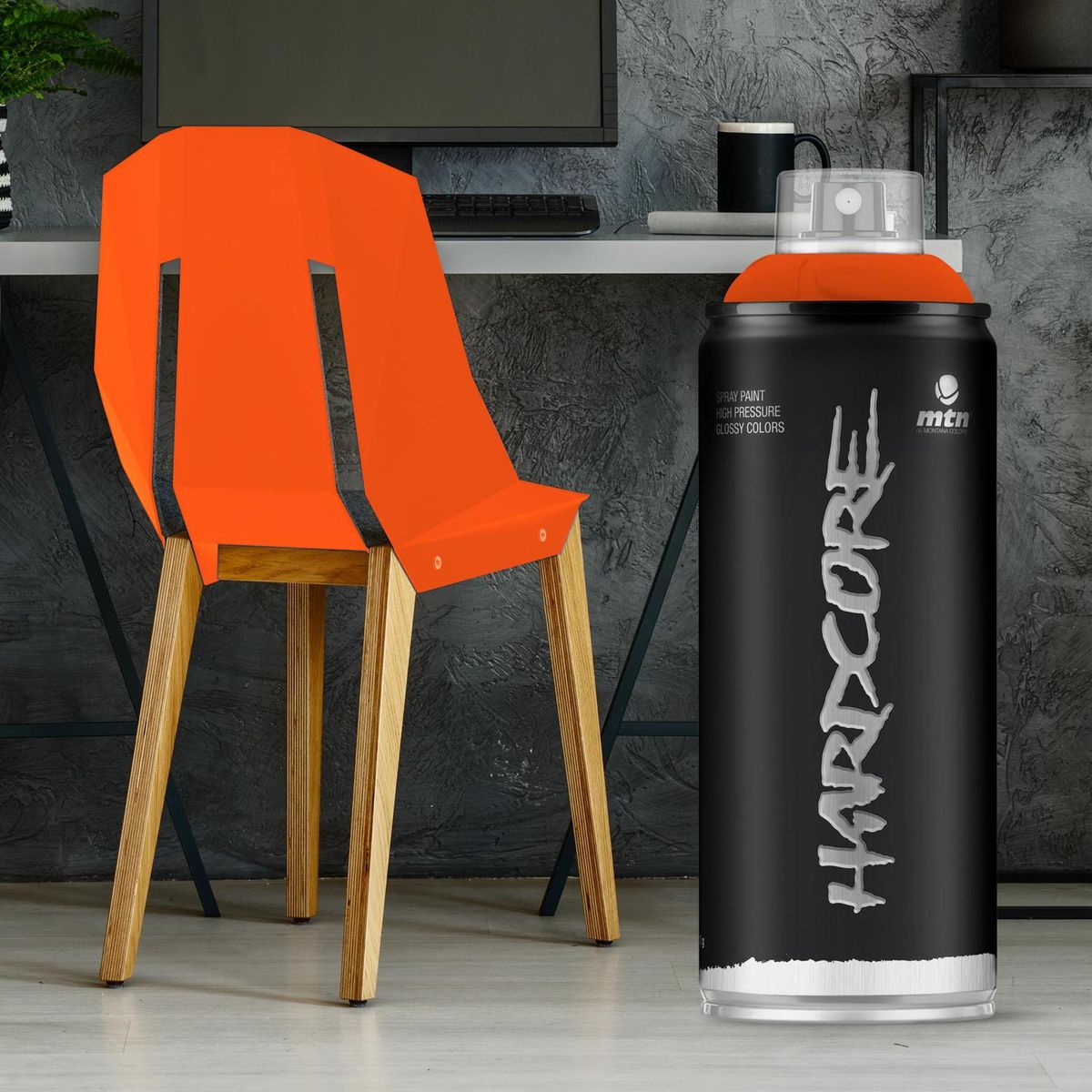 MONTANA COLORS - Pintura en Spray Brillante Rojo Naranja 400ml