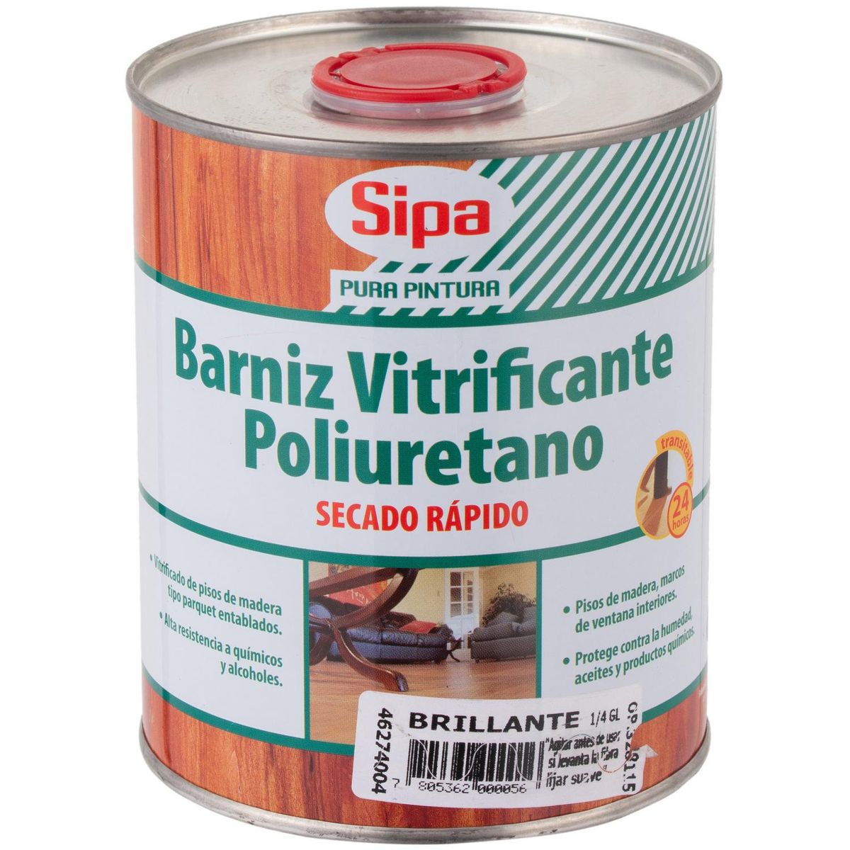 SIPA - Barniz Vitrificante Brillante 0.25 galón(es) Transparente