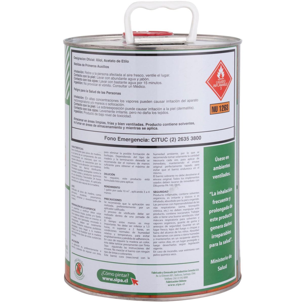 SIPA - Barniz Vitrificante Brillante 1 galón(es) Incoloro