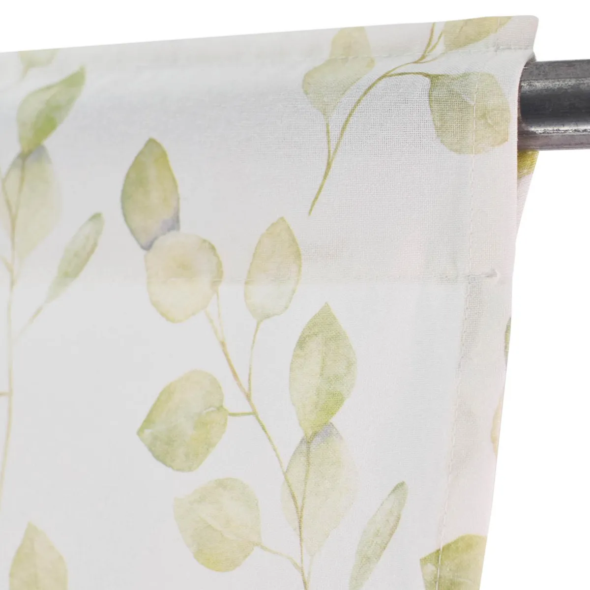 ATMOSPHERA HOME - Cortina cocina hojas verdes 2 paños 70x115 cm