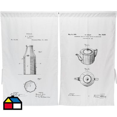 Cortina cocina cafetera 2 paos 70x115 cm