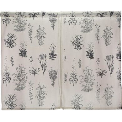 Cortina cocina flores acero 2 paos 70x115 cm