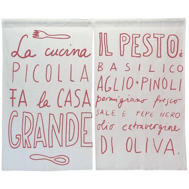 Cortina cocina Italiana tinto 2 paos 70x115 cm