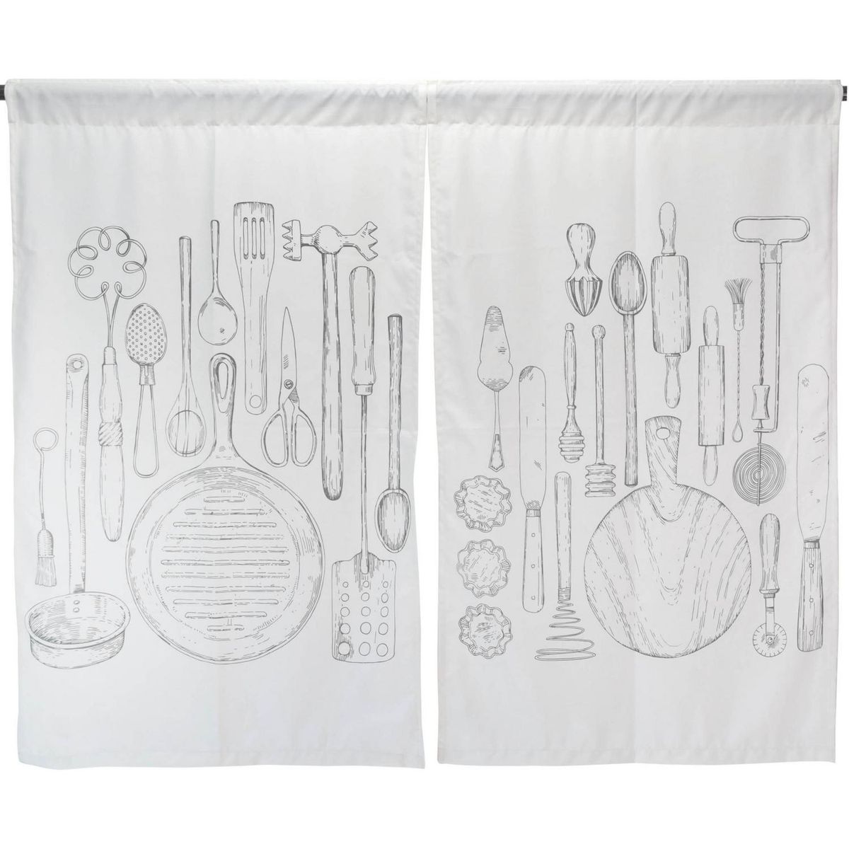 ATMOSPHERA HOME - Cortina cocina tabla usleros 2 paños 70x115 cm