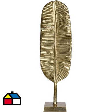 Adorno hoja pluma dorado 45 cm