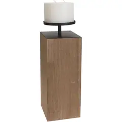 HOMY - Candelabro torre madera 57 cm
