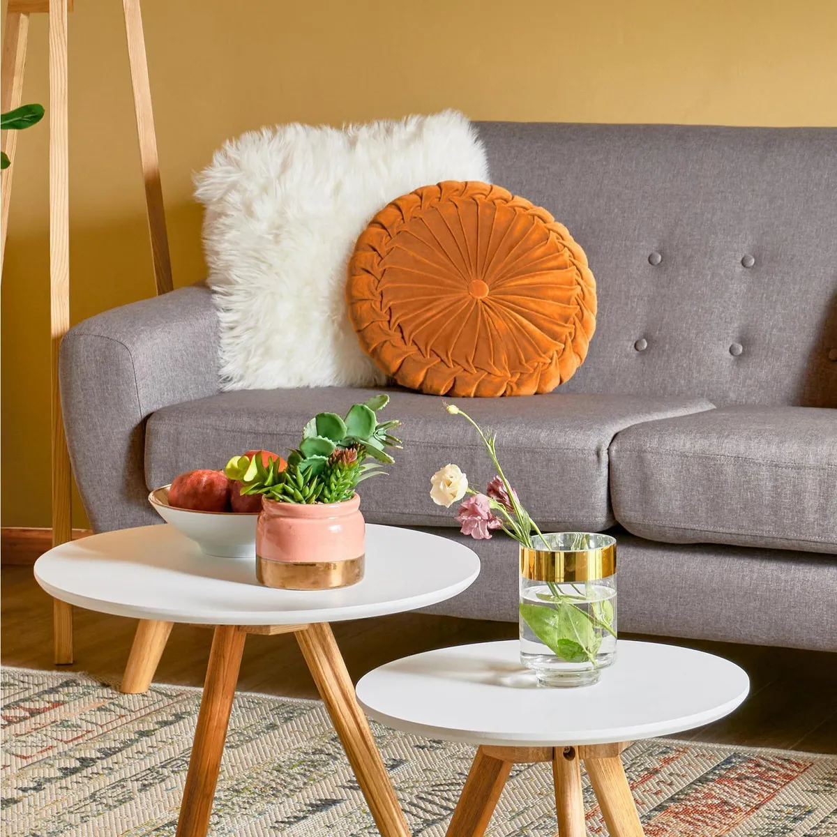 JUST HOME COLLECTION - Portavela de vidrio borde dorado 14 cm