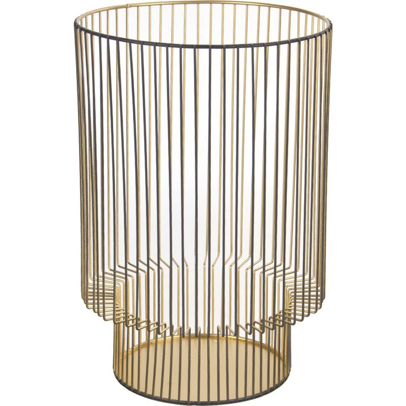 JUST HOME COLLECTION - Portavela metal hurricane 28 cm color dorado