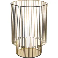 JUST HOME COLLECTION - Portavela metal hurricane 28 cm color dorado