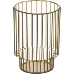 JUST HOME COLLECTION - Portavela metal hurricane 12 cm color dorado