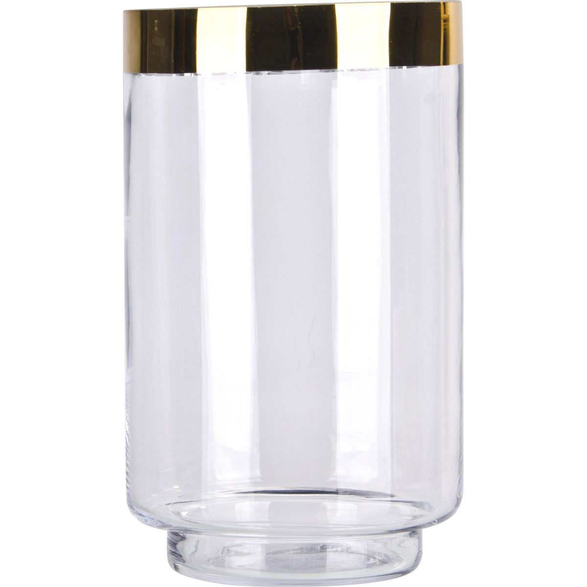 JUST HOME COLLECTION - Portavela de vidrio borde dorado 23 cm