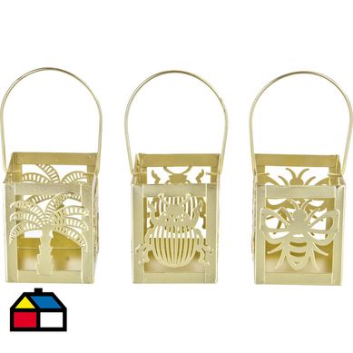 Portavela metal 8 cm color dorado