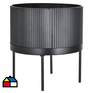 Portavela de metal 22 cm color negro