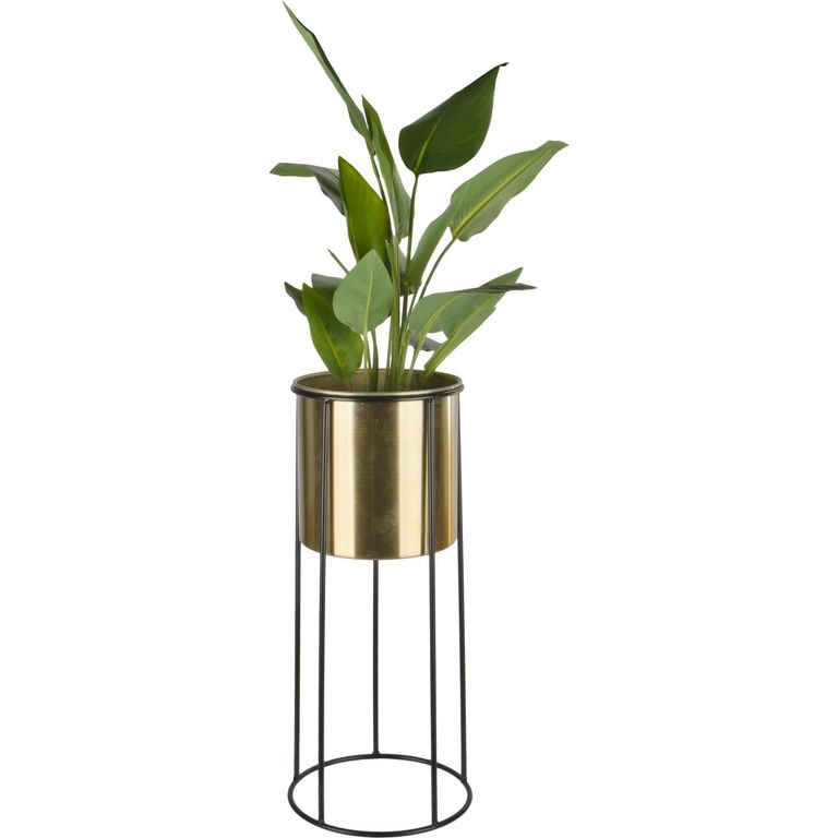Macetero con Base de Metal 26x26 cm Dorado