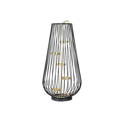 Porta tealight de metal 37 cm color negro y dorado