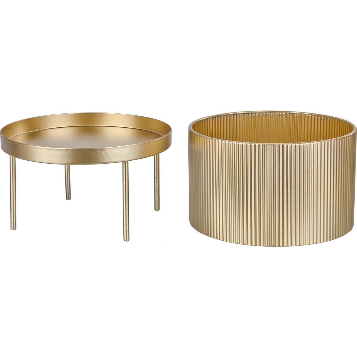 JUST HOME COLLECTION - Portavela de metal 19 cm color dorado