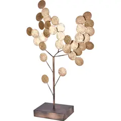 JUST HOME COLLECTION - Totem decorativo metálico diseño árbol color cobre 47 cm
