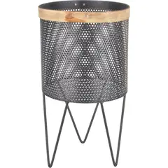 JUST HOME COLLECTION - Portamacetero 32 cm color negro borde dorado