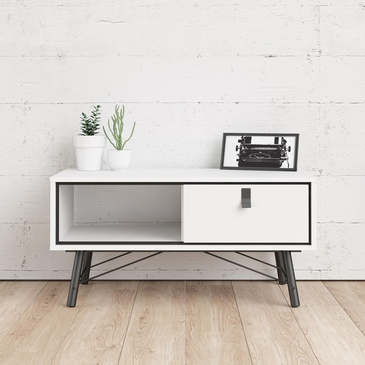 TVILUM - Mesa Centro 86009 Gogo Blanco 48.2x101.8x50 cm