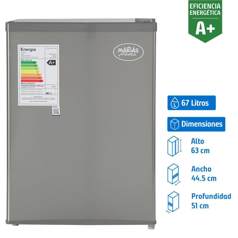 MAIGAS - Frigobar    Litros Inox HS-87L