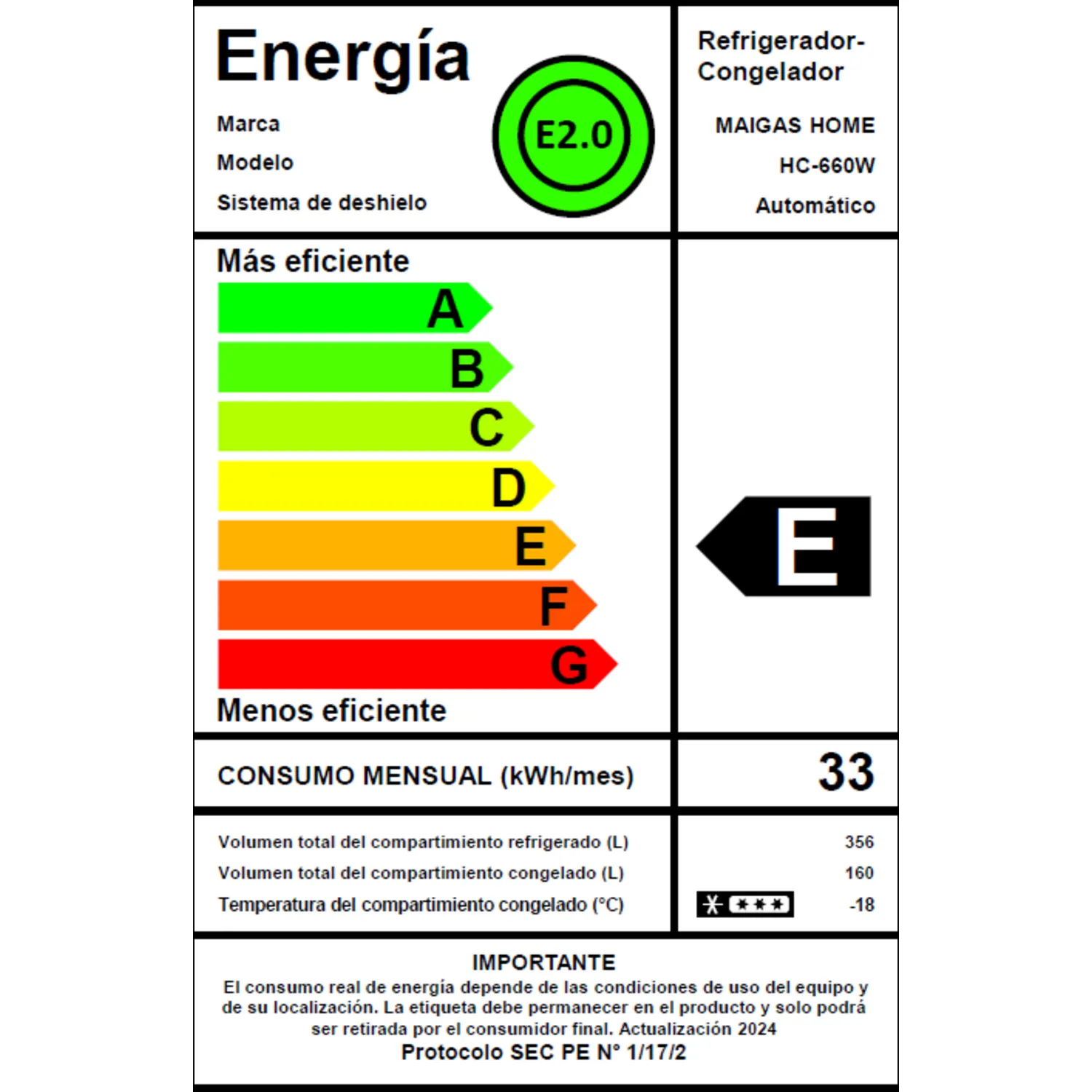 MAIGAS Refrigerador Side by Side No Frost 504 Litros Inox HC-660W