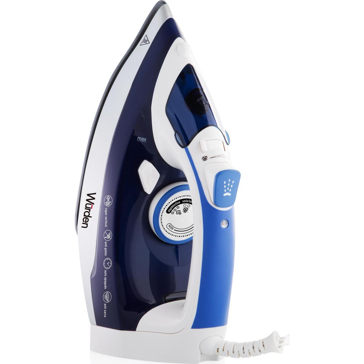 WURDEN - Plancha a vapor 2000 W Azul