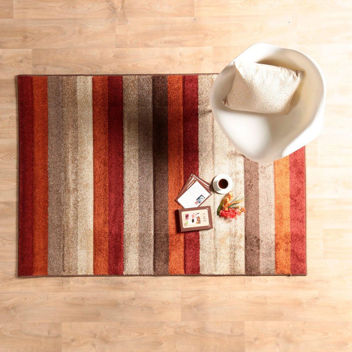 JUST HOME COLLECTION - Alfombra Original Rayas 133x190 cm Polipropileno Naranjo