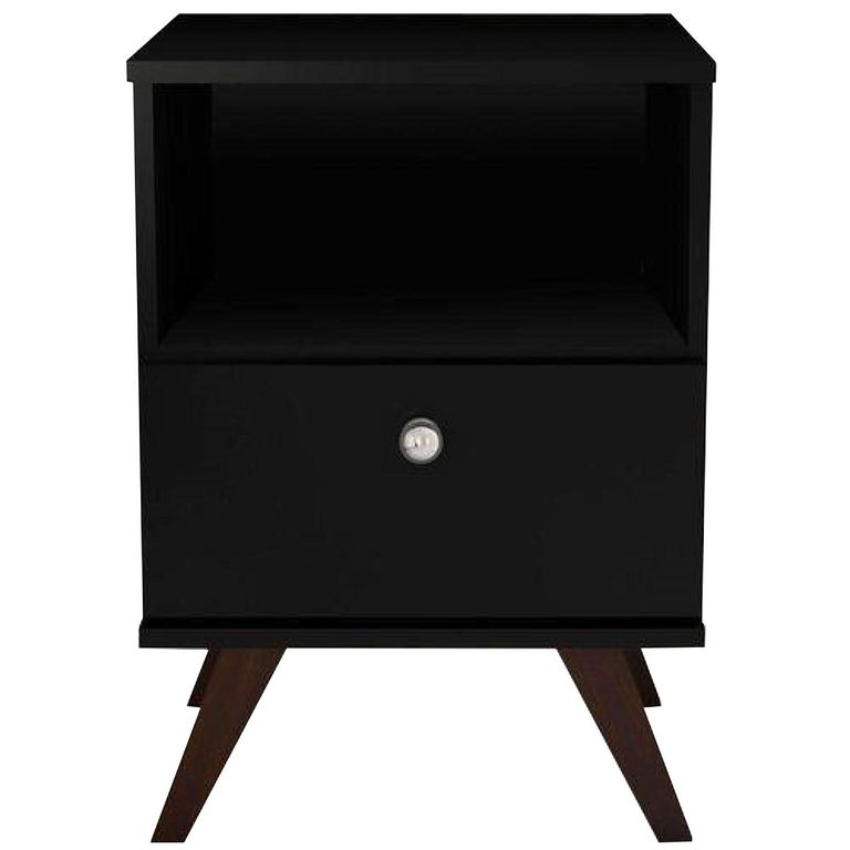 Velador 1 Cajón(es) Retro 38x58x38 cm Negro