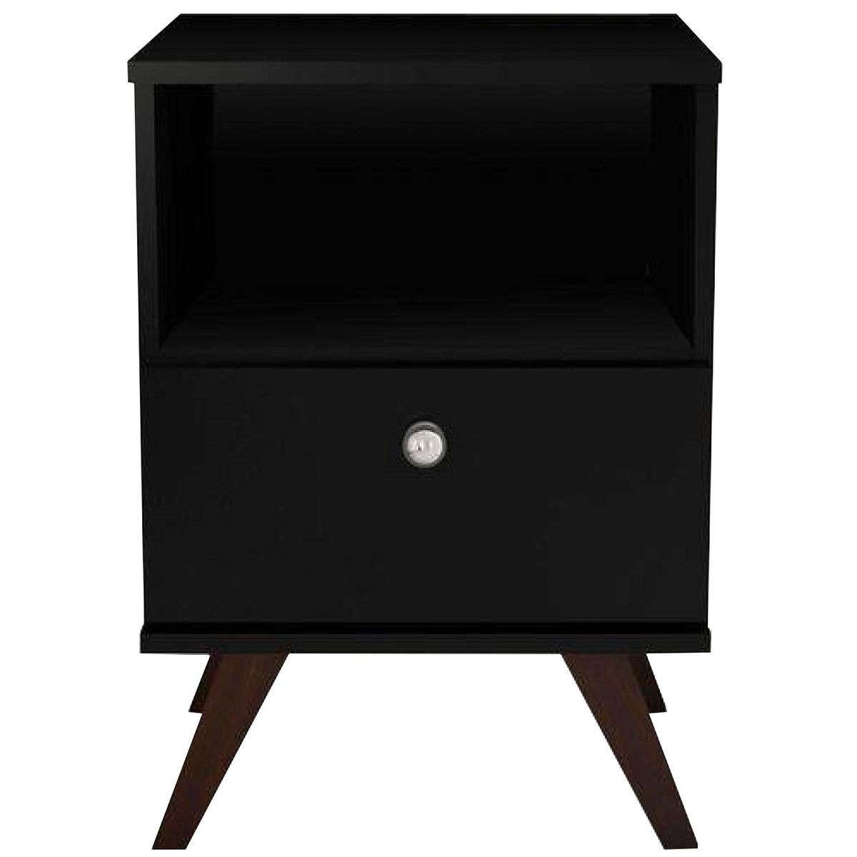 HOGA - Velador 1 Cajón(es) Retro 38x58x38 cm Negro